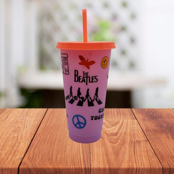 Custom Beatles 24oz Color Change Cold Cup - Picture 3 of 5